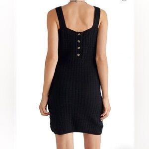 Free People Short N Sweet Sweater Minidress Black, Size Medium